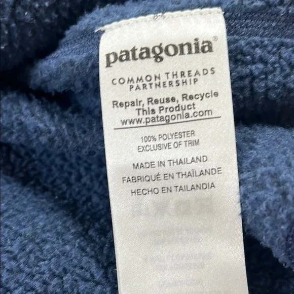 Patagonia Navy Heather Quarter-Zip Fleece Sz XL - Picture 9 of 12